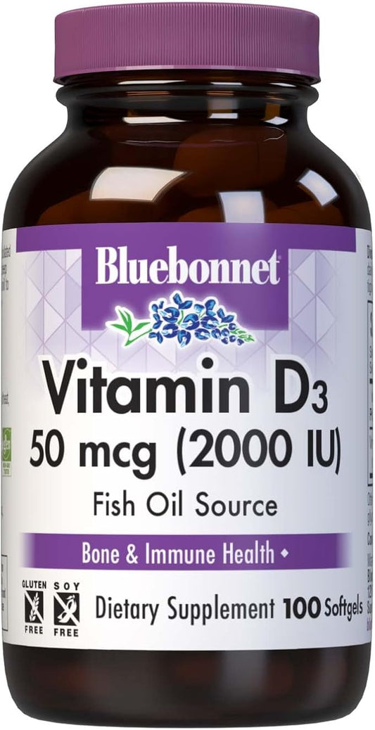 Vitamin D3 2000iu Softgels by Bluebonnet