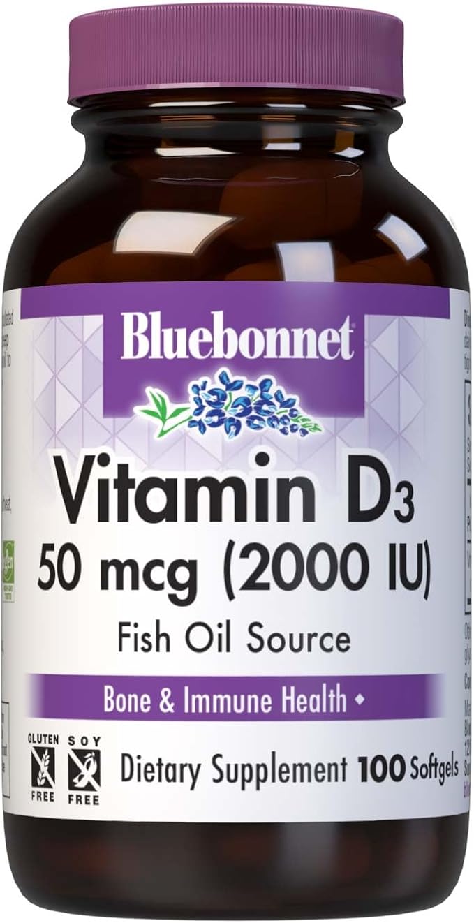 Vitamin D3 2000iu Softgels by Bluebonnet