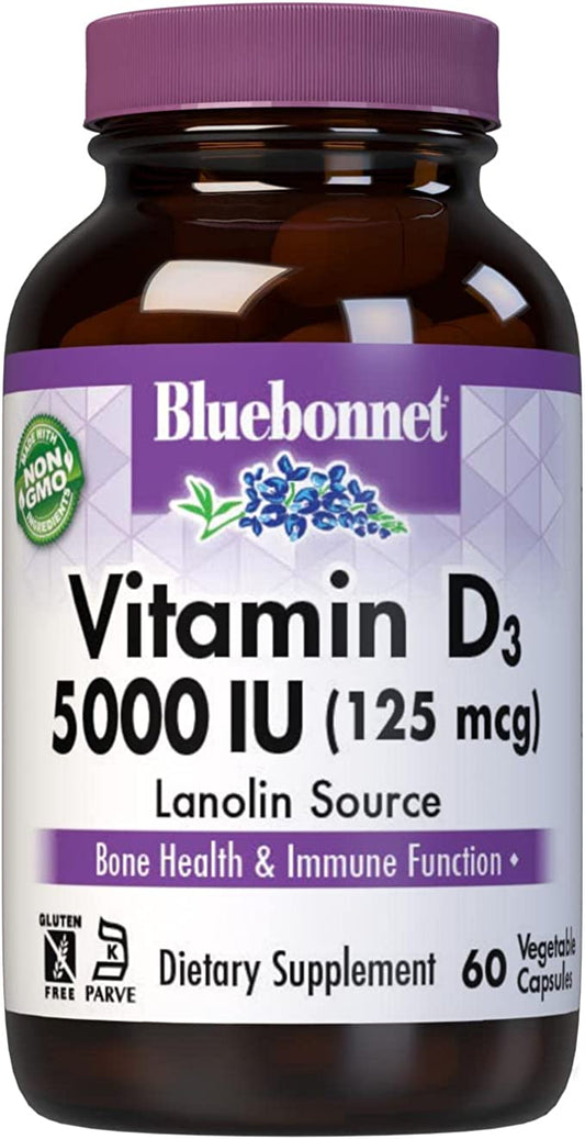 Vitamin D3 5000iu Veg Capsules by Bluebonnet
