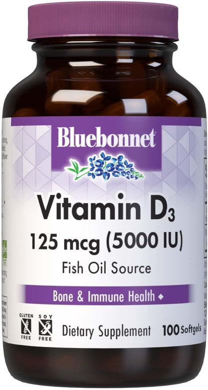 Vitamin D3 5000iu Softgels by Bluebonnet