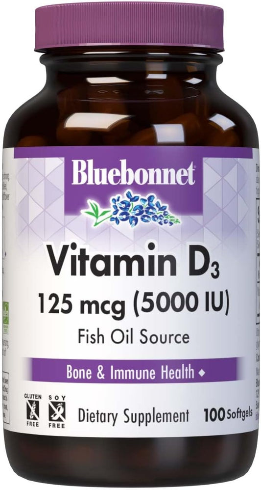Vitamin D3 5000iu Softgels by Bluebonnet