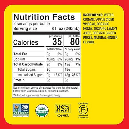 Apple Cider Vinegar Ginger Lemon Honey Drink by Bragg's