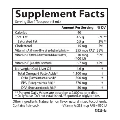 Liquid Cod Liver Oil Fruit Splash by Carlson Labs