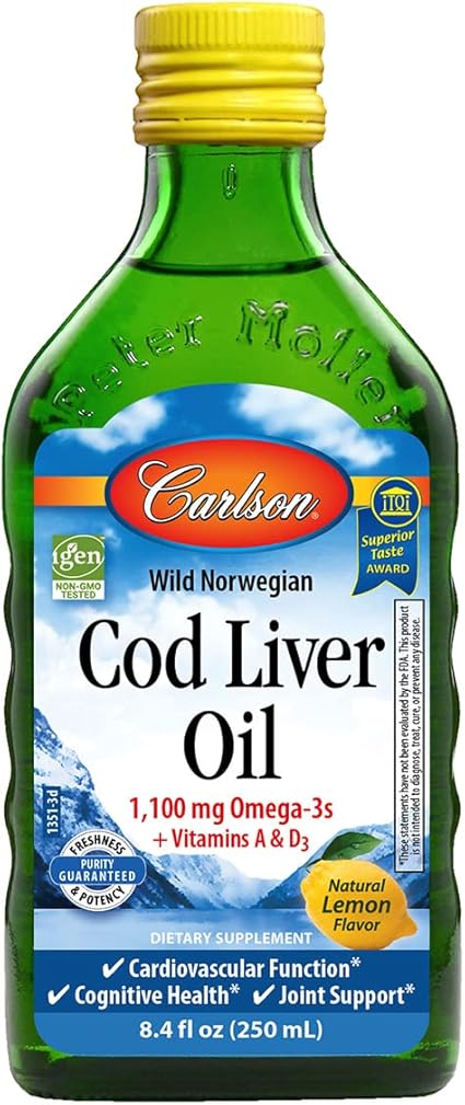 Liquid Cod Liver Oil Lemon by Carlson Labs
