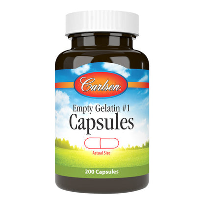 Empty Gelatin Capsules Medium #1 by Carlson Labs