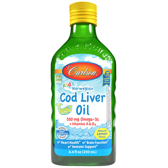 Kids Cod Liver Oil Liquid Lemon by Carlson Labs