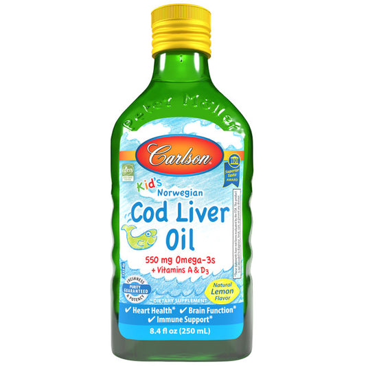 Kids Cod Liver Oil Liquid Lemon by Carlson Labs