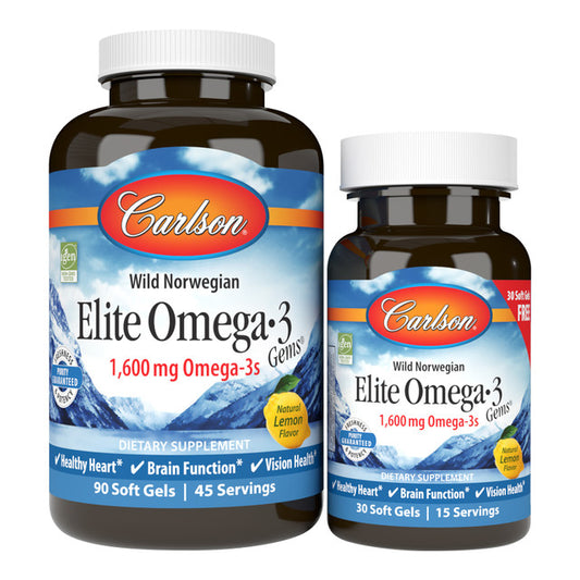 Omega 3 Elite Gems Softgels Bonus Pack by Carlson Labs