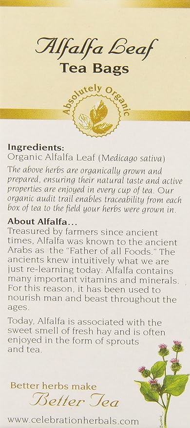 Alfalfa Leaf Organic Tea Bags by Celebration Herbals