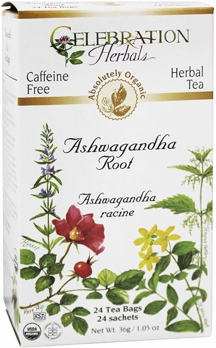 Ashwagandha Root Organic Tea Bags by Celebration Herbals