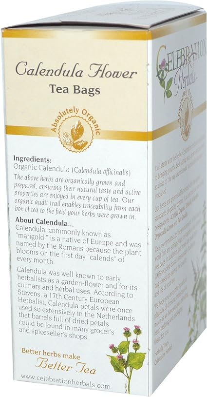 Calendula Flowers Organic Tea Bags by Celebration Herbals
