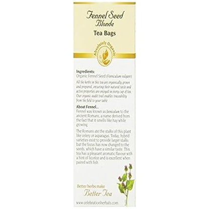 Blonde Fennel Seed Organic Tea Bags by Celebration Herbals