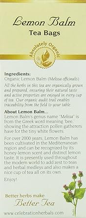 Lemon Balm Organic Tea by Celebration Herbals