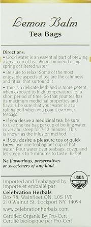 Lemon Balm Organic Tea by Celebration Herbals