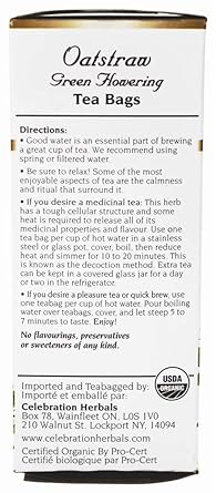 Green Oatstraw Flower Organic Tea by Celebration Herbals