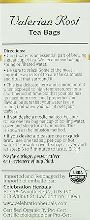 Valerian Root Tea Organic by Celebration Herbals