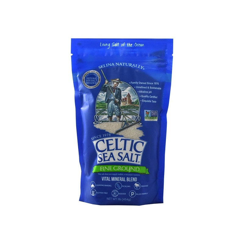Celtic Sea Salt Fine Ground 1lb by Selina Naturally