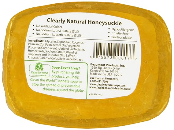 Glycerine Bar Soap Honeysuckle by Clearly Natural