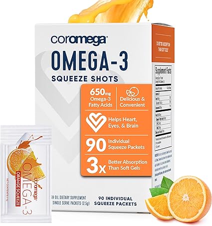 Omega 3 Orange Sueeze Packs by Coromega