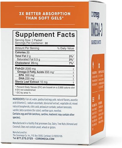 Omega 3 Orange Sueeze Packs by Coromega