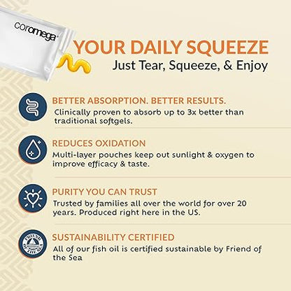 Omega 3 Orange Sueeze Packs by Coromega