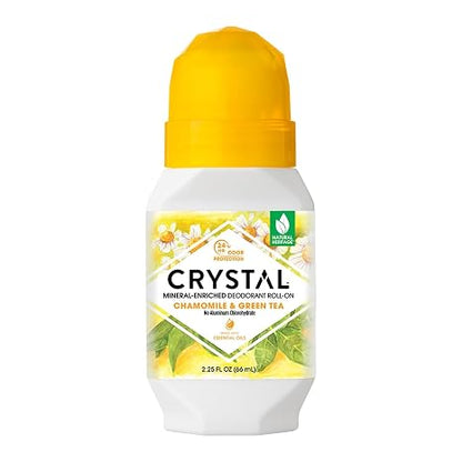 Chamomile Green Tea Crystal Roll On Deoderant by Crystal Body
