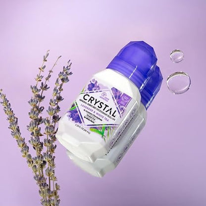 Lavender & White Tea Crystal Roll On Deoderant by Crystal Body