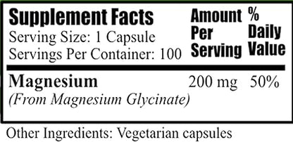 Magnesium Glycinate 200mg Capsules by Daily