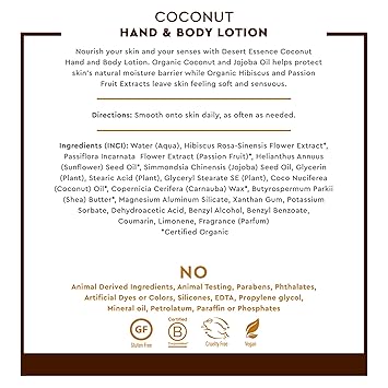 Coconut Hand & Body Lotion by Desert Essence