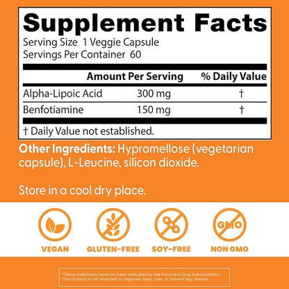 Benfotiamine & Alpha Lipoic Acid Capsules by Doctor's Best