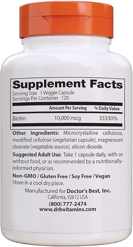 Biotin 10,000mcg Capsules by Doctor's Best