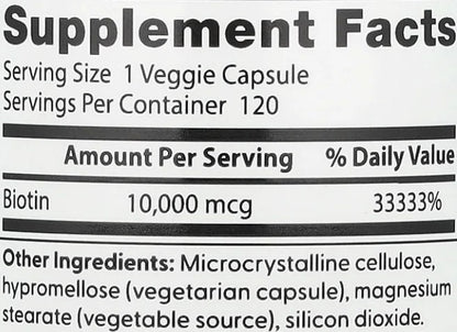 Biotin 10,000mcg Capsules by Doctor's Best