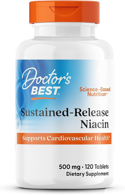 Niacin Sustained Release 500mg Tablets by Doctor's Best