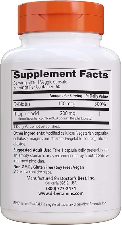 R-Lipoic Acid 200mg Capsules by Doctor's Best