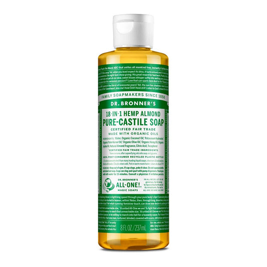 Pure-Castile Liquid Soap Almond 8oz by Dr. Bronner's