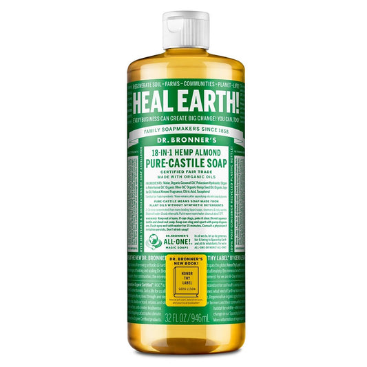 Pure-Castile Liquid Soap Almond 32oz by Dr. Bronner's