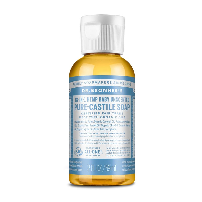 Pure-Castile Liquid Soap Baby Unscented 2oz by Dr. Bronner’s
