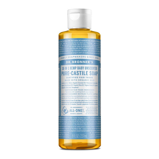 Pure-Castile Liquid Soap Baby Unscented 8oz by Dr. Bronner’s