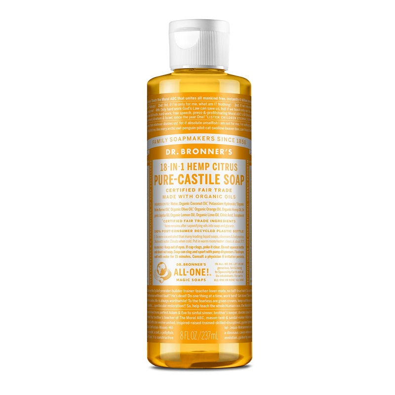 Pure-Castile Liquid Soap Citrus 8oz by Dr. Bronner’s
