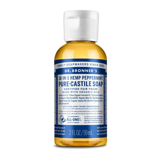 Pure-Castile Liquid Soap Peppermint 2oz by Dr. Bronner’s
