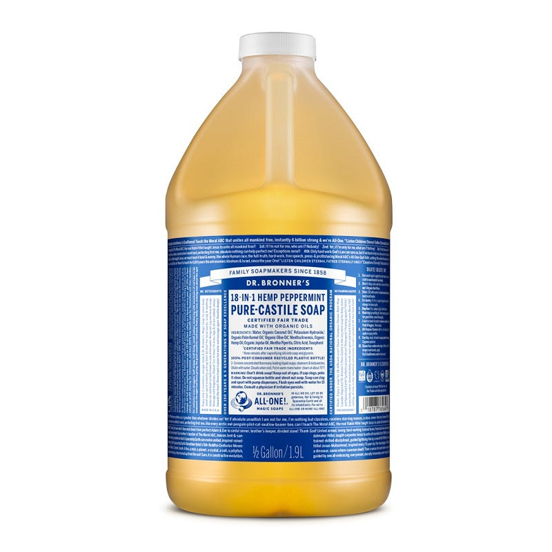 Pure-Castile Liquid Soap Peppermint 64oz by Dr. Bronner’s