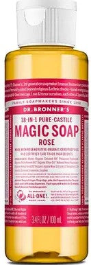 Pure Castile Liquid Soap Rose 3.4oz by Dr. Bronner’s