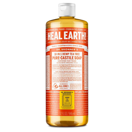 Pure-Castile Liquid Soap Tea Tree 32oz by Dr. Bronner’s