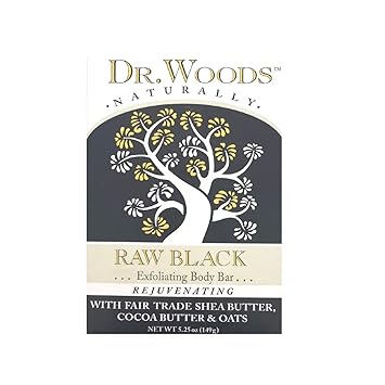 Raw Black Soap Bar with Shea Butter by Dr Woods