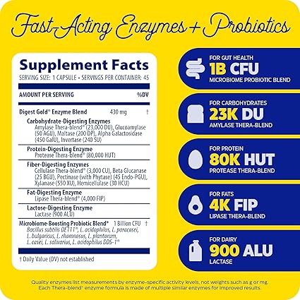 Digest Gold + Probiotics Capsules by Enzymedica