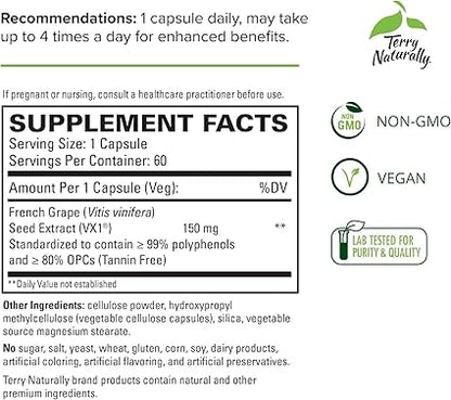 Clinical OPC Grape Seed Extract Softgels by Terry Naturally