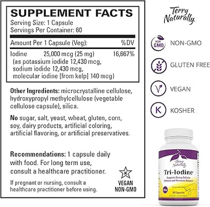 TriIodine 25mg Capsules by Terry Naturally