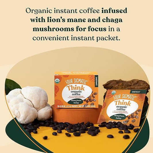 Instant Mushroom Coffee Packets with Lion's Mane by Four Sigmatic