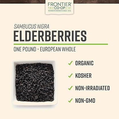 Whole Organic Dried Elderberries by Frontier