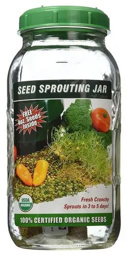 Seed Sprouting Glass Jar Half Gallon by Handy Pantry